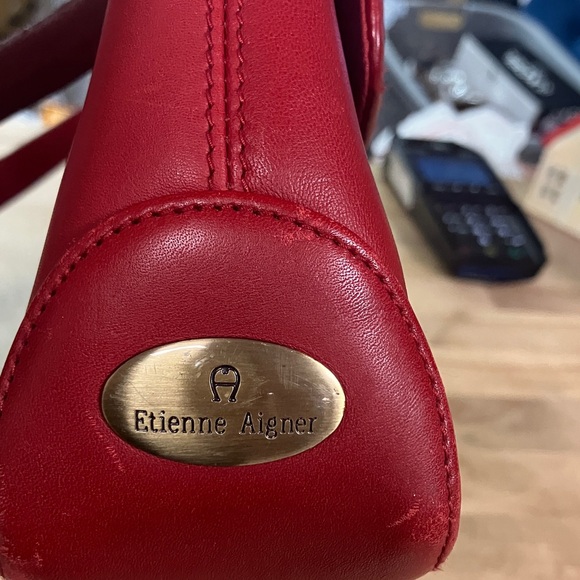 Etienne Aigner Red Leather Shoulder Bag - Picture 8 of 16
